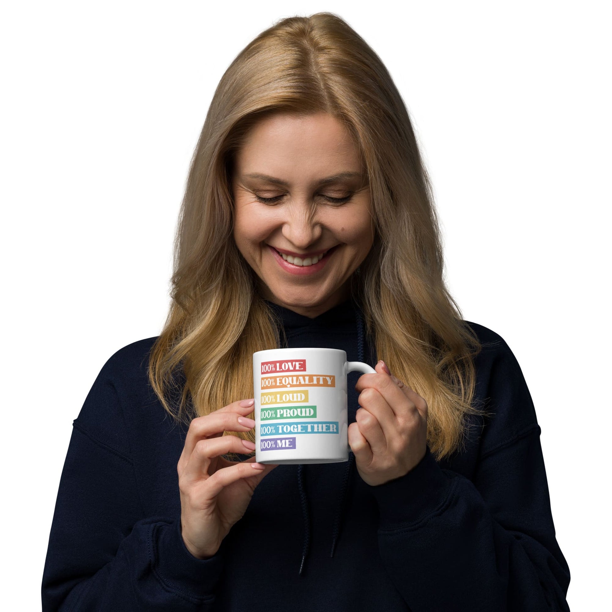 LGBTQ pride mug, LGBT awareness coffee or tea mug, model