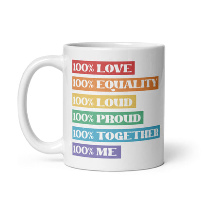 LGBTQ pride mug, LGBT awareness coffee or tea mug left