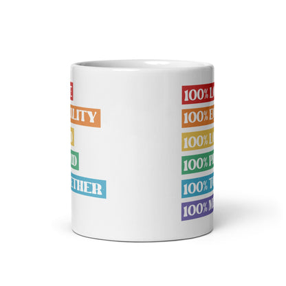 LGBTQ pride mug, LGBT awareness coffee or tea mug middle