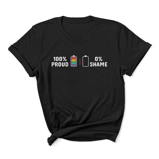 LGBTQ shirt, 100% proud rainbow pride tee, main