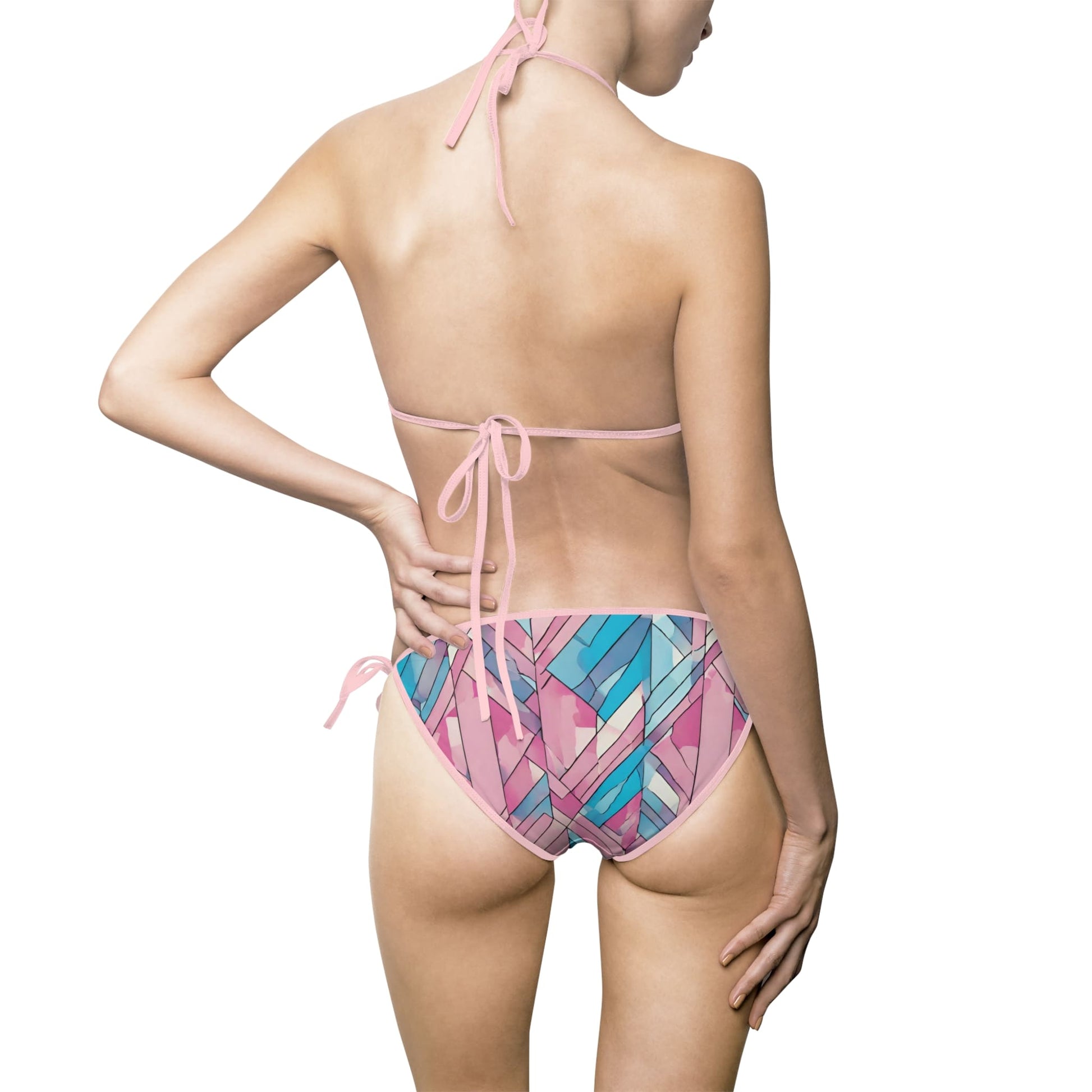femboy bikini set, abstract femboi flag colors, back