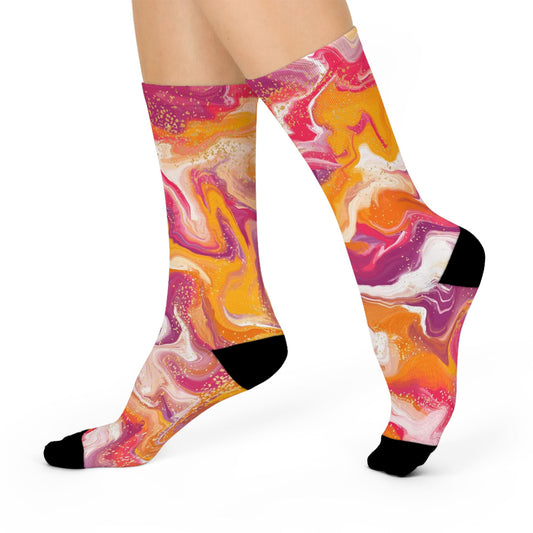 lesbian socks, sunset flag colors