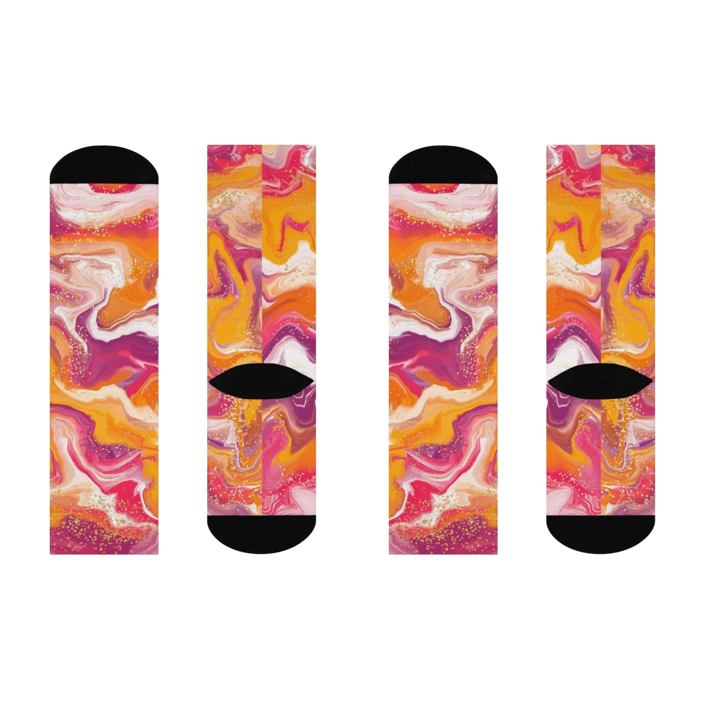lesbian socks, sunset flag colors, flat