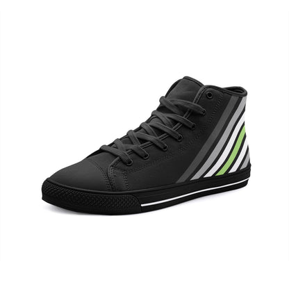 agender shoes, subtle genderless sneakers, black