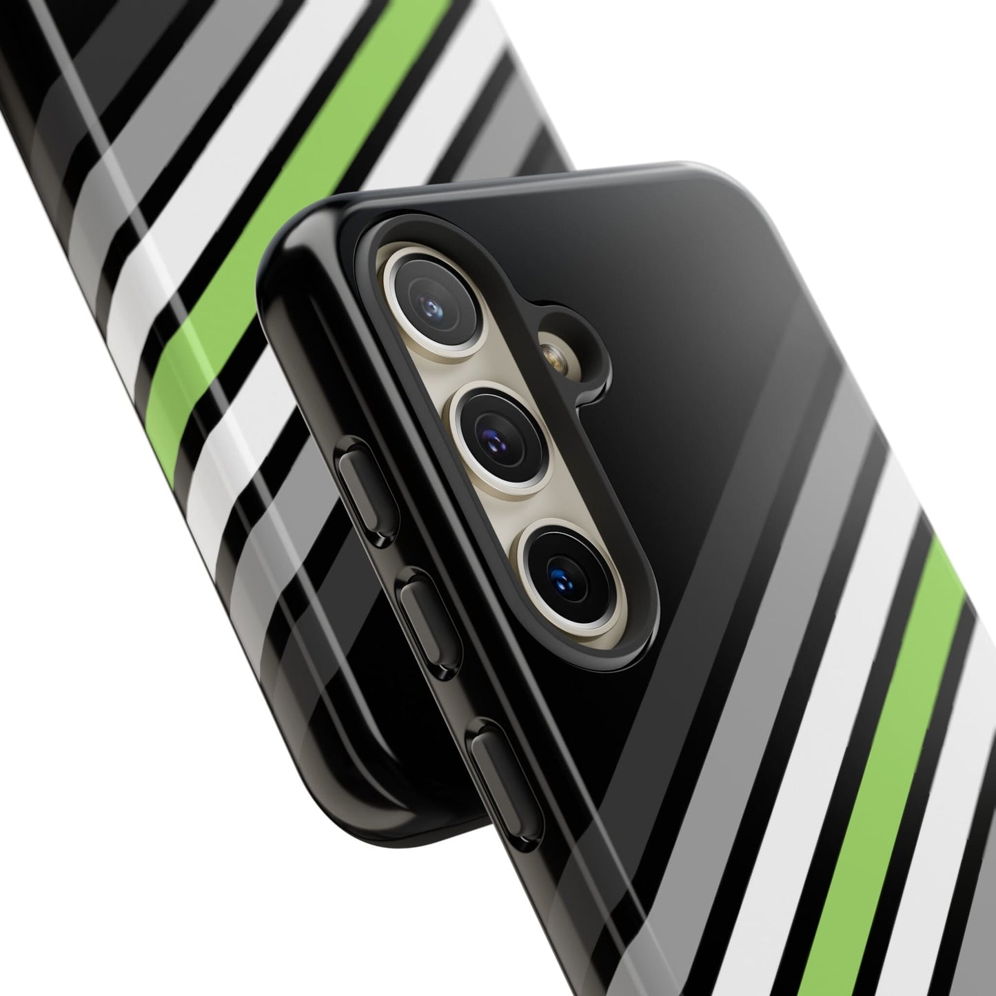 agender phone case, subtle pride, close up