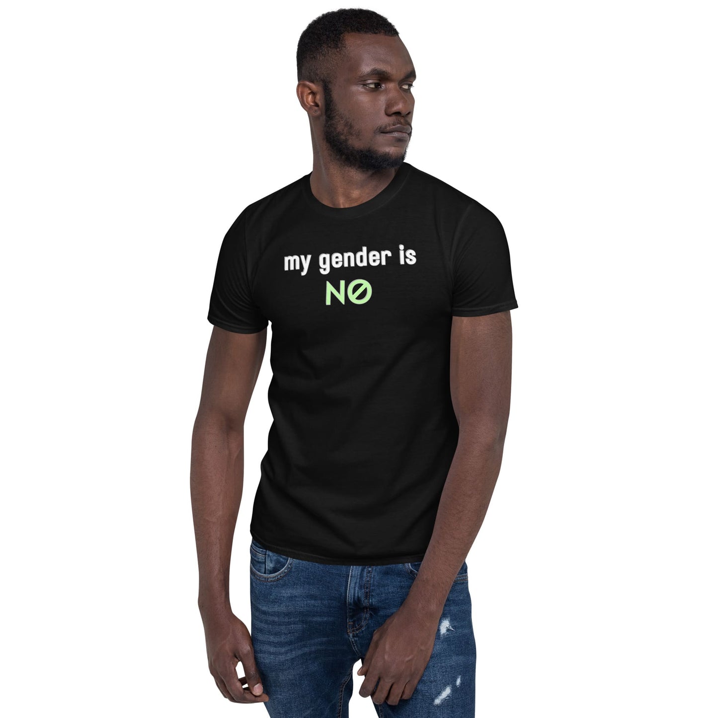 someone wearing agender shirt