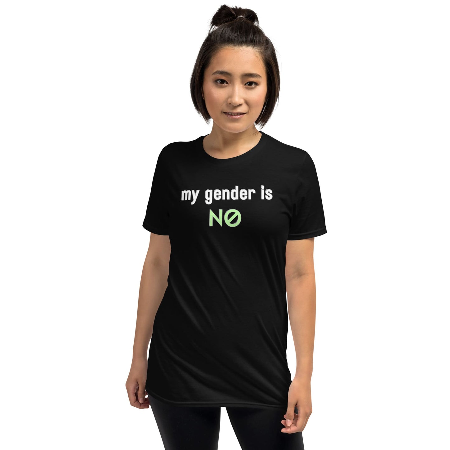 person wearing agender shirt