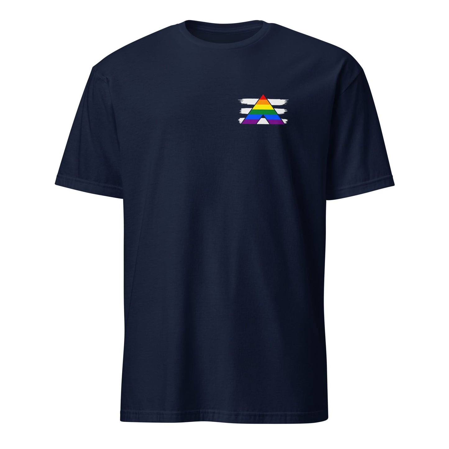 LGBTQ ally pride shirt, pocket design tee, navy