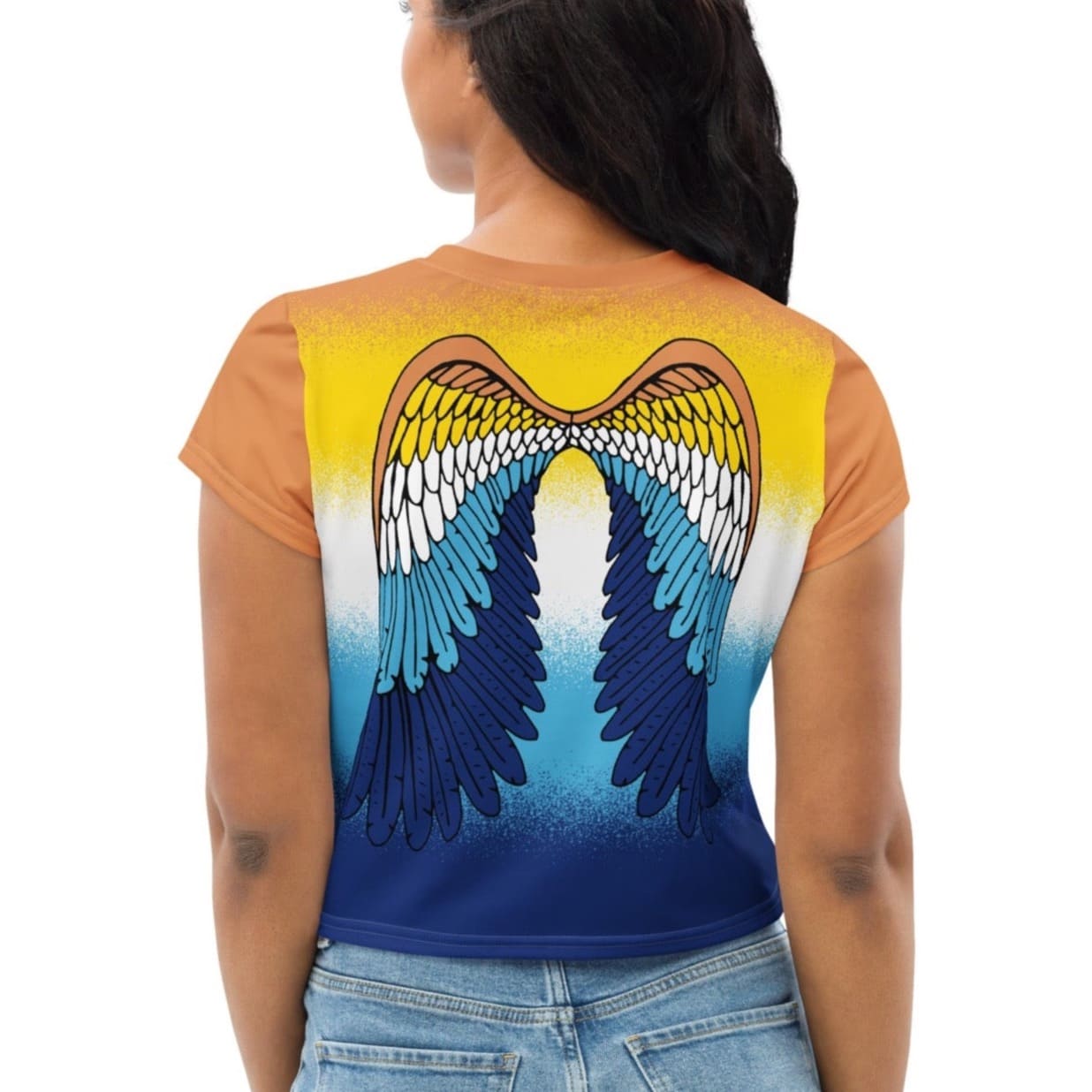 aroace crop top, aro ace pride cropped shirt with wings on back