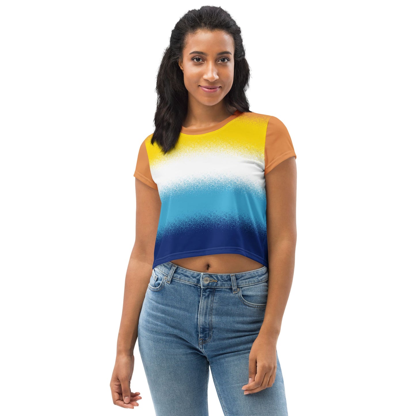 aroace crop top, aro ace pride cropped shirt with wings on back, front