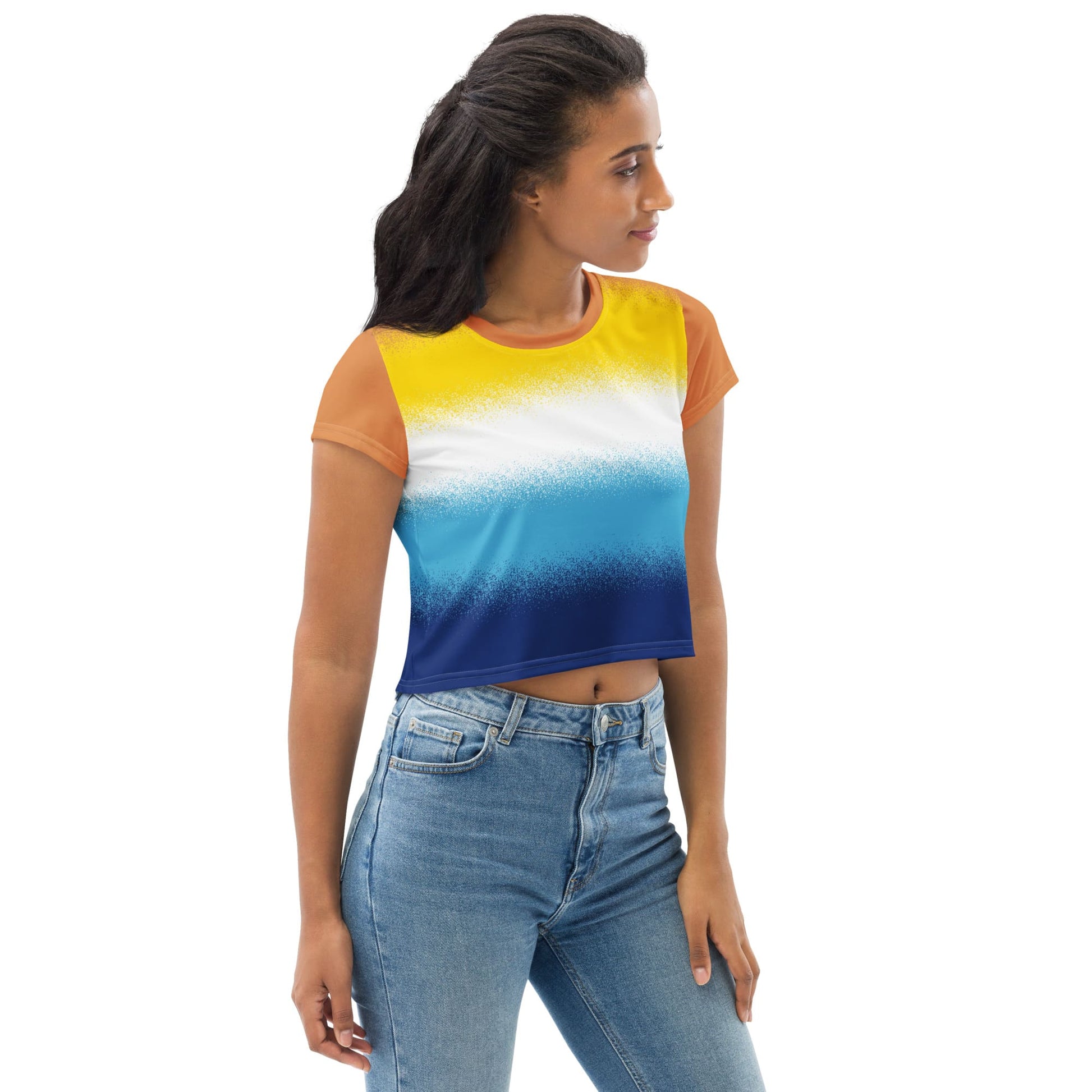 aroace crop top, aro ace pride cropped shirt with wings on back, right