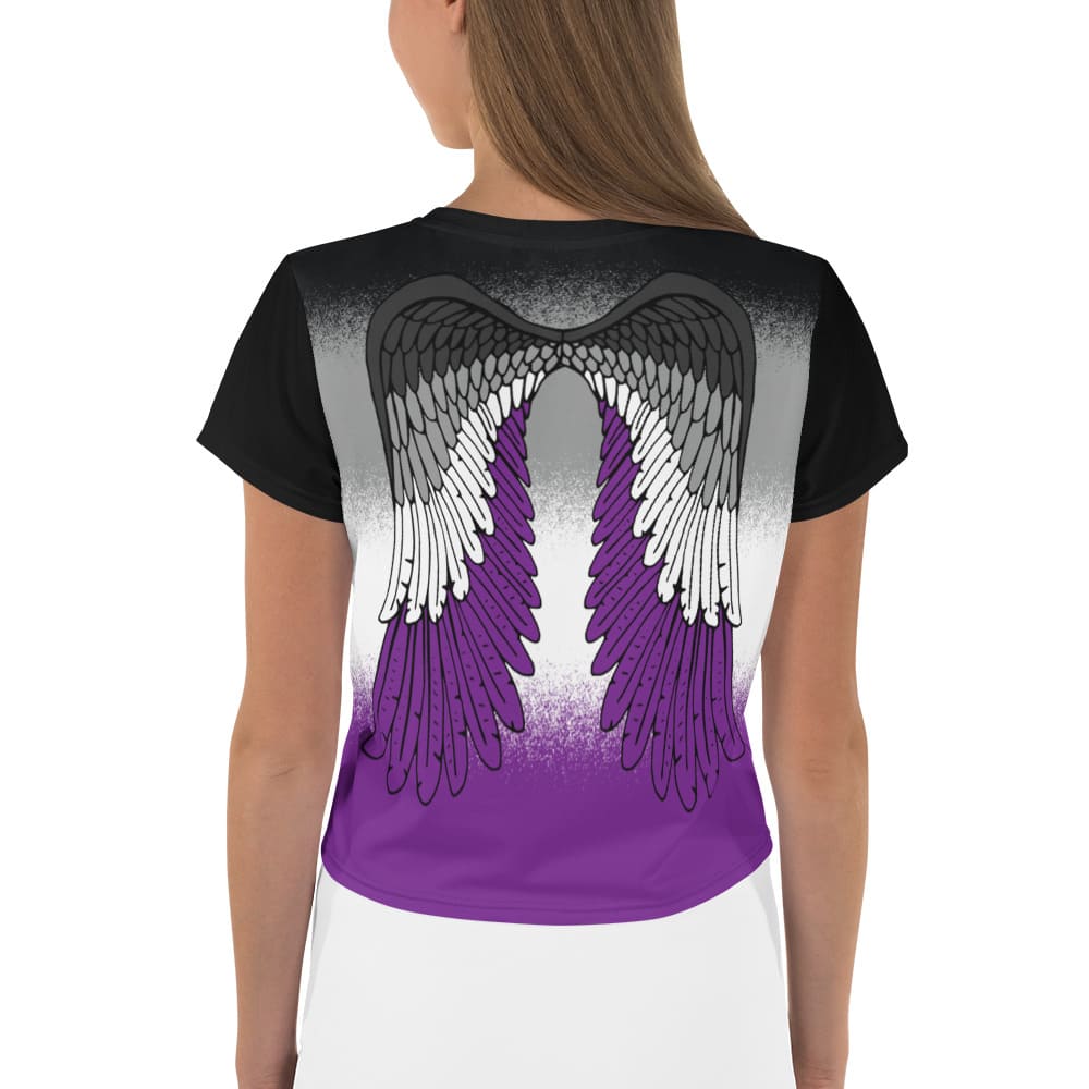 asexual crop top, ace pride cropped shirt with wings at the back