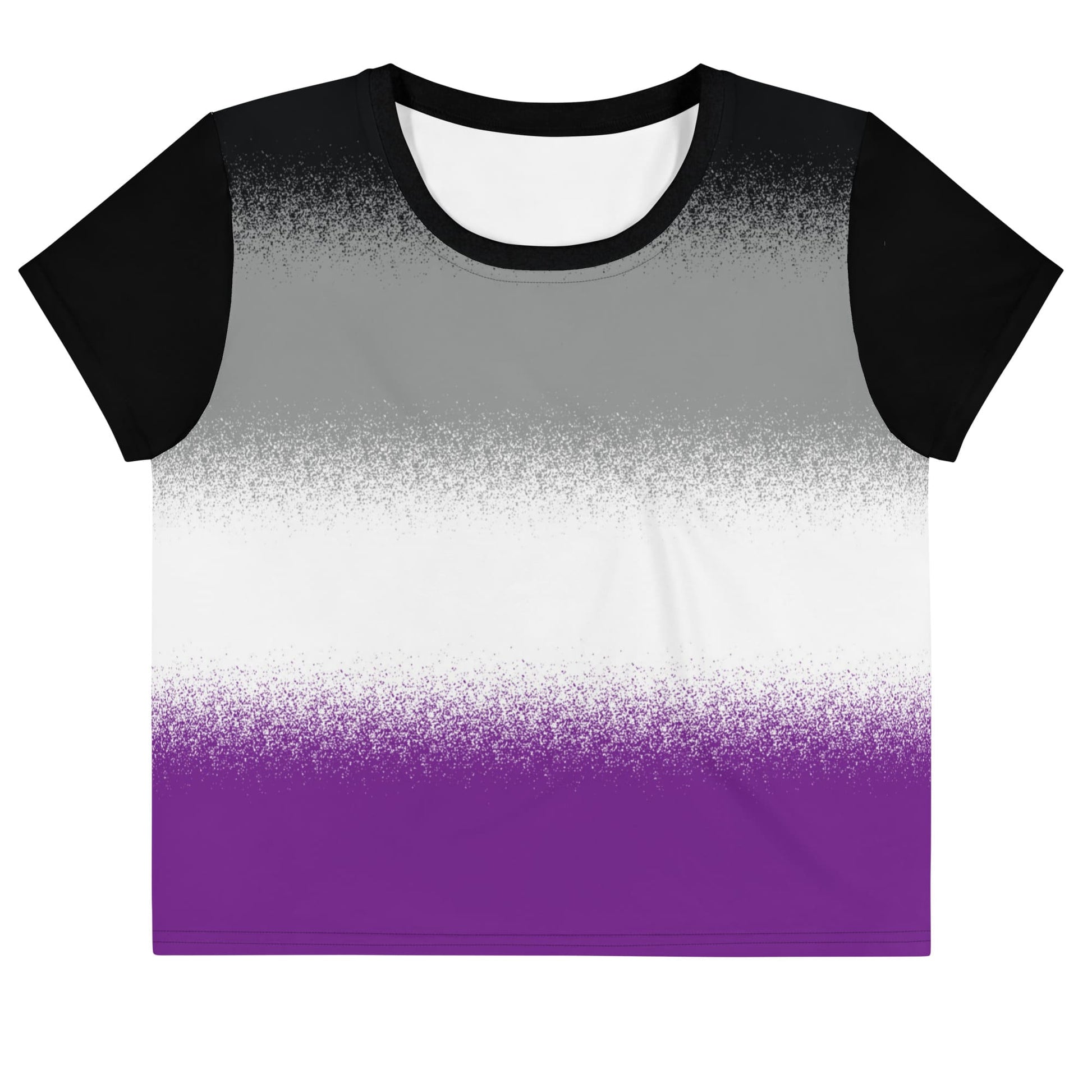 asexual crop top, ace pride cropped shirt with wings at the back, flatlay front