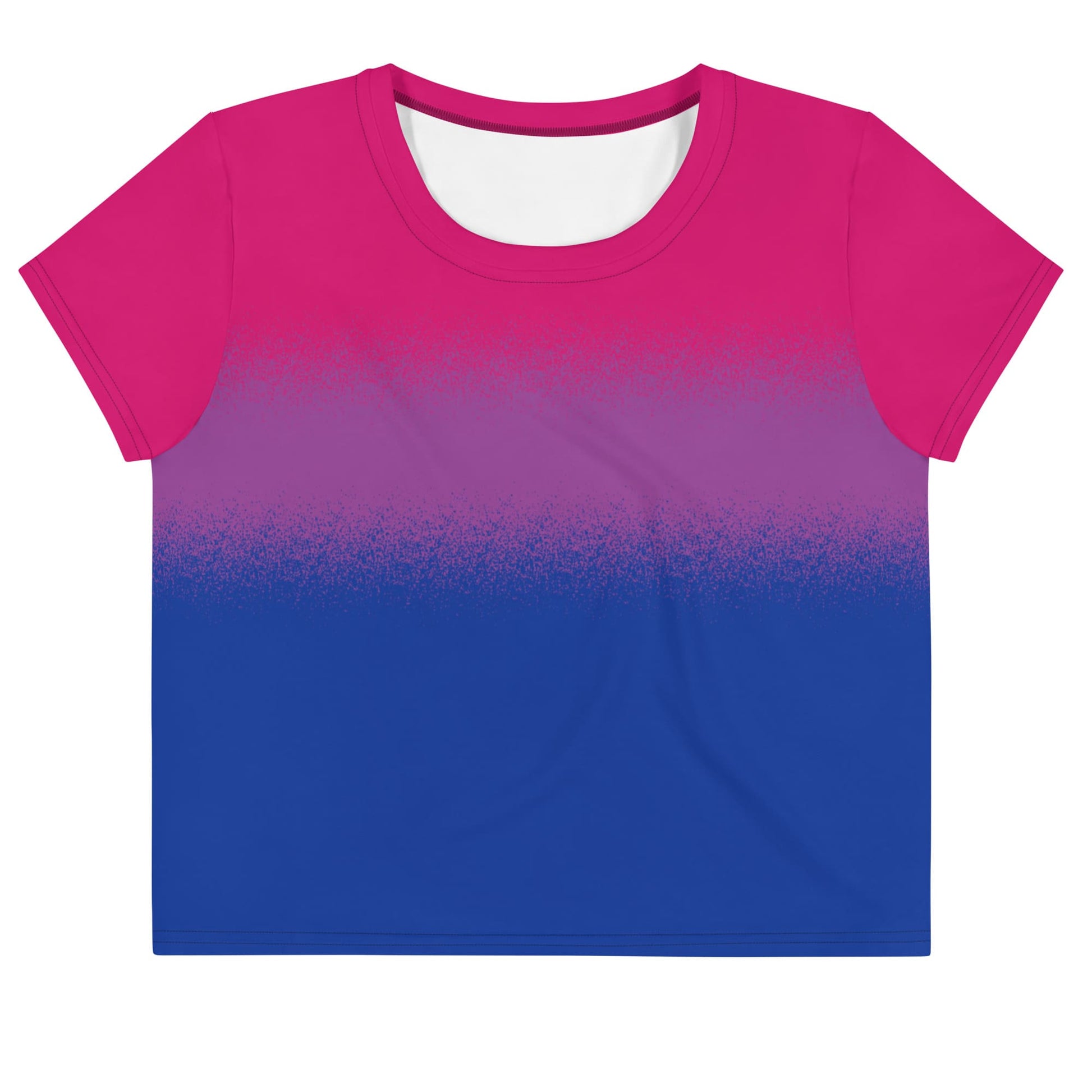bisexual crop top, bi pride cropped shirt with wings on back, flatlay front