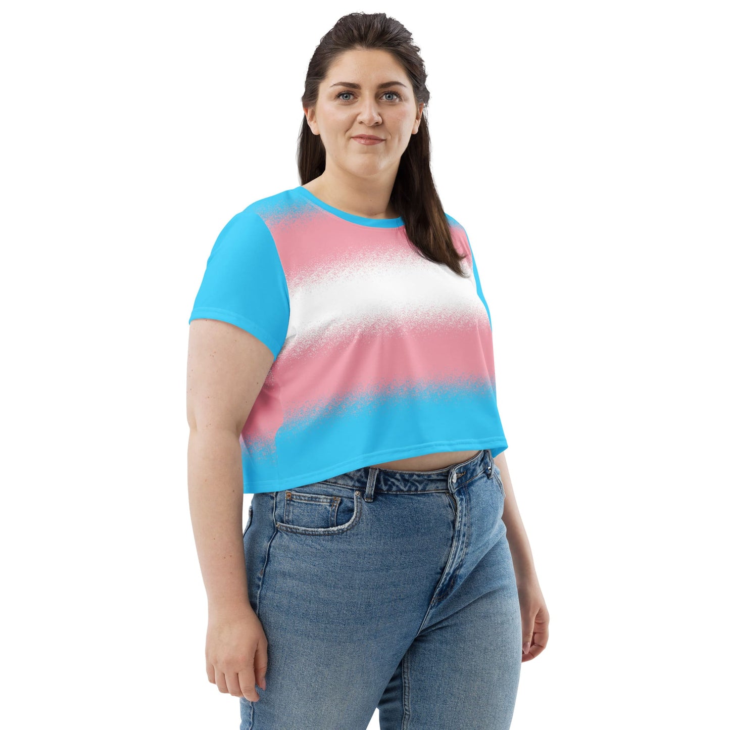 transgender crop top, trans pride cropped shirt with wings on the back, left