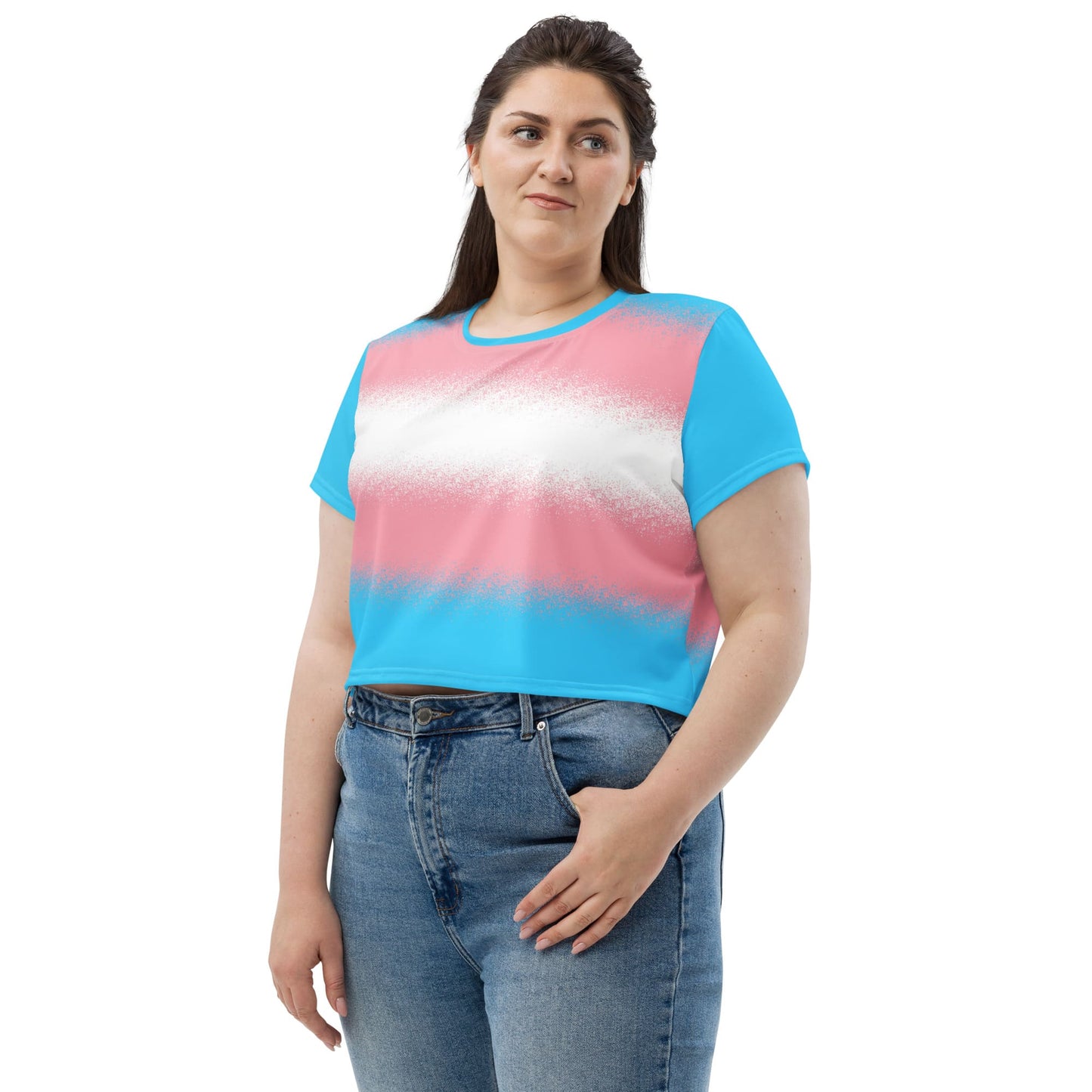 transgender crop top, trans pride cropped shirt with wings on the back, right