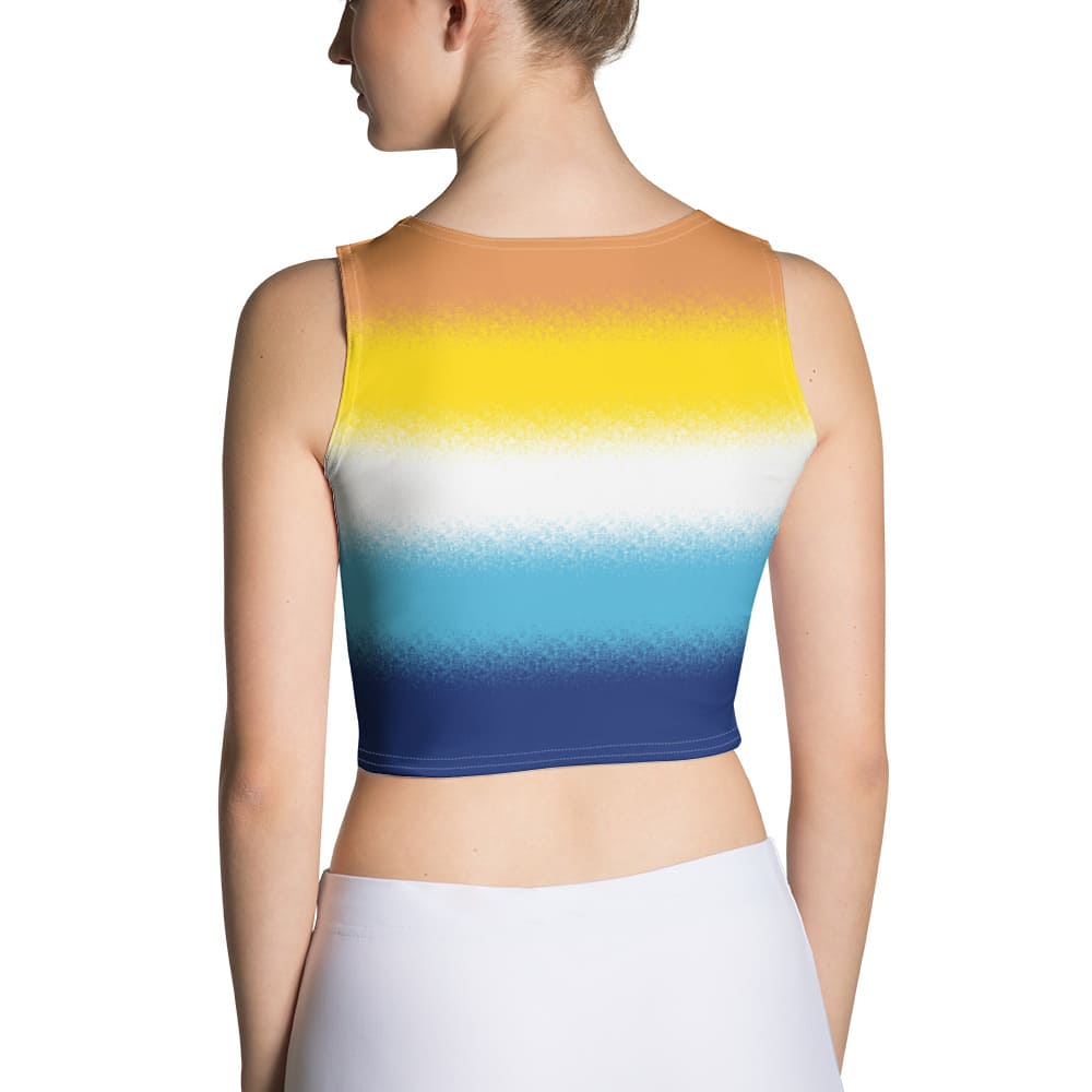 aroace crop top, aro ace pride tank, model 2 back