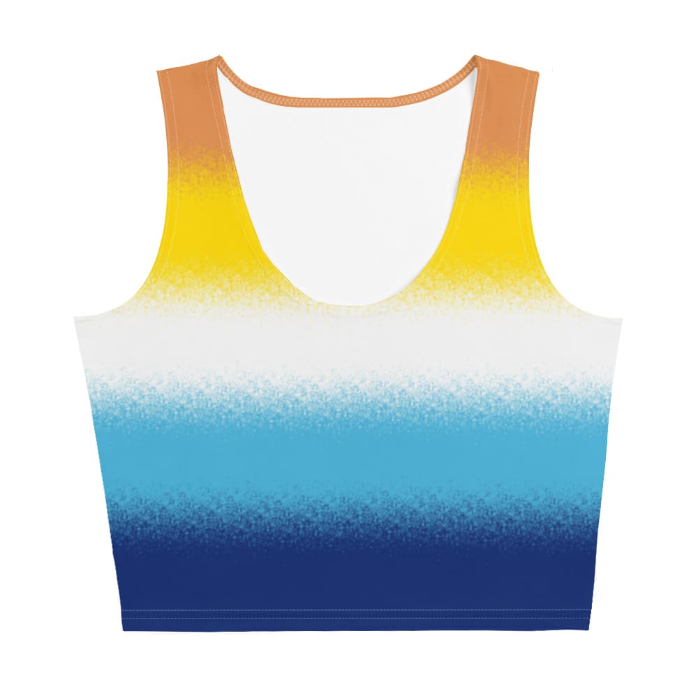 aroace crop top, aro ace pride tank, flatlay front