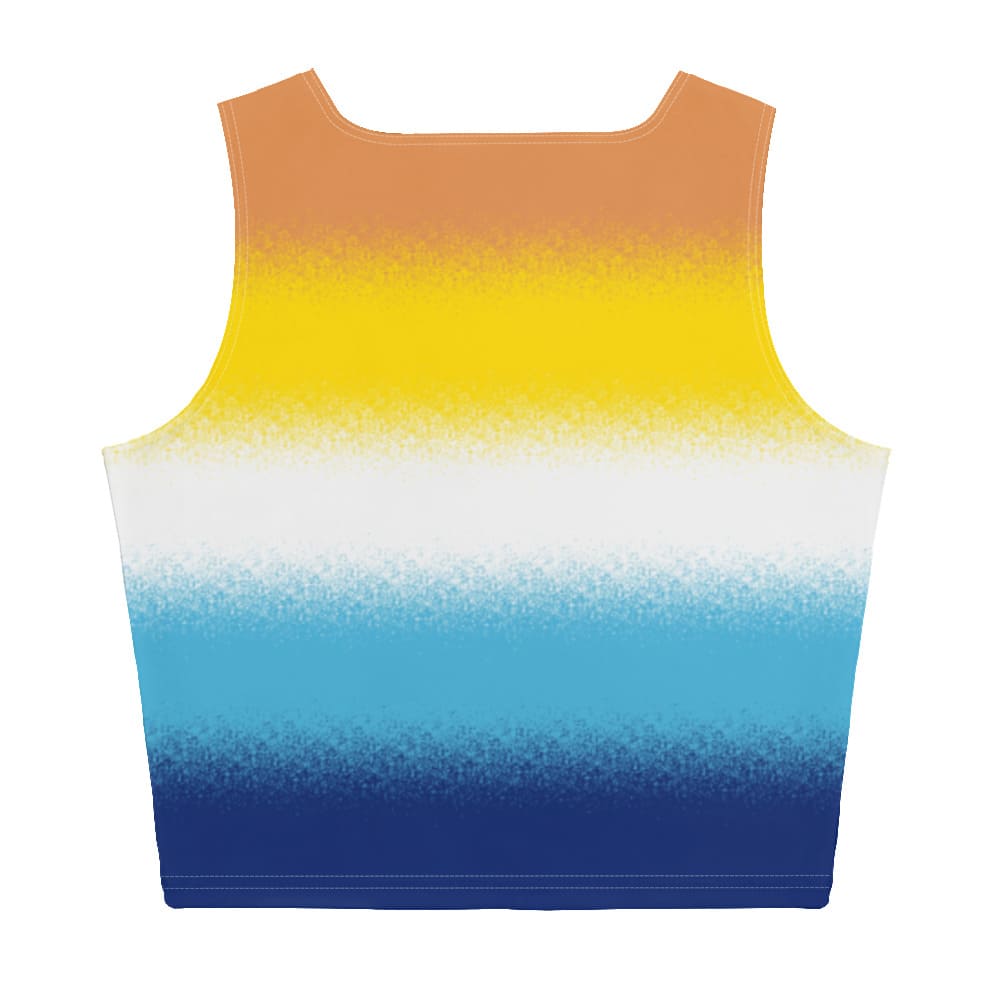 aroace crop top, aro ace pride tank, flatlay back