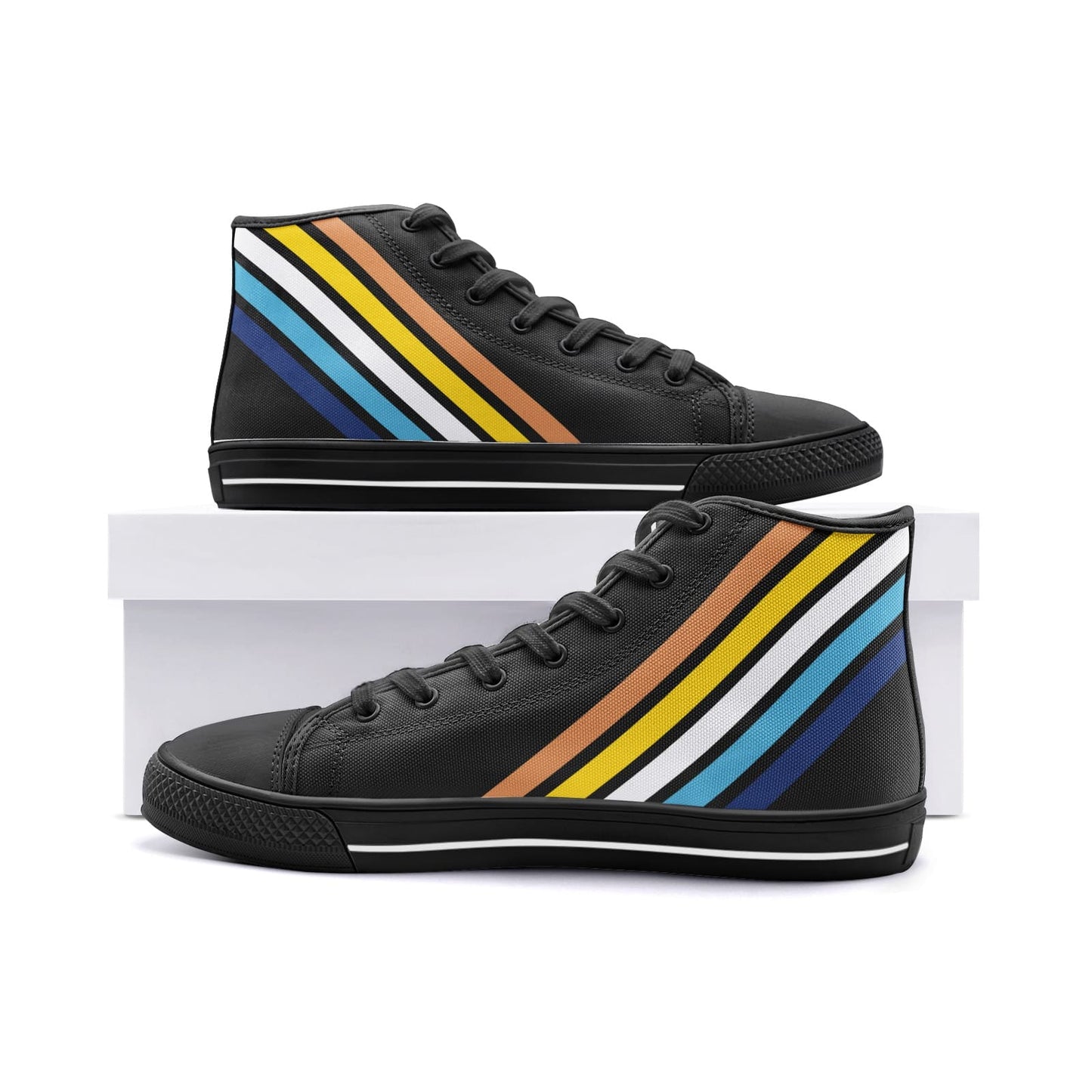 aroace shoes, subtle aro ace sneakers, black