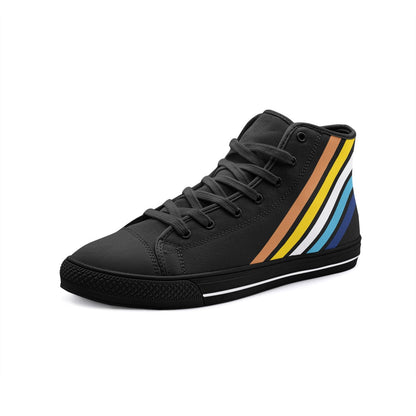 aroace shoes, subtle aro ace sneakers, black
