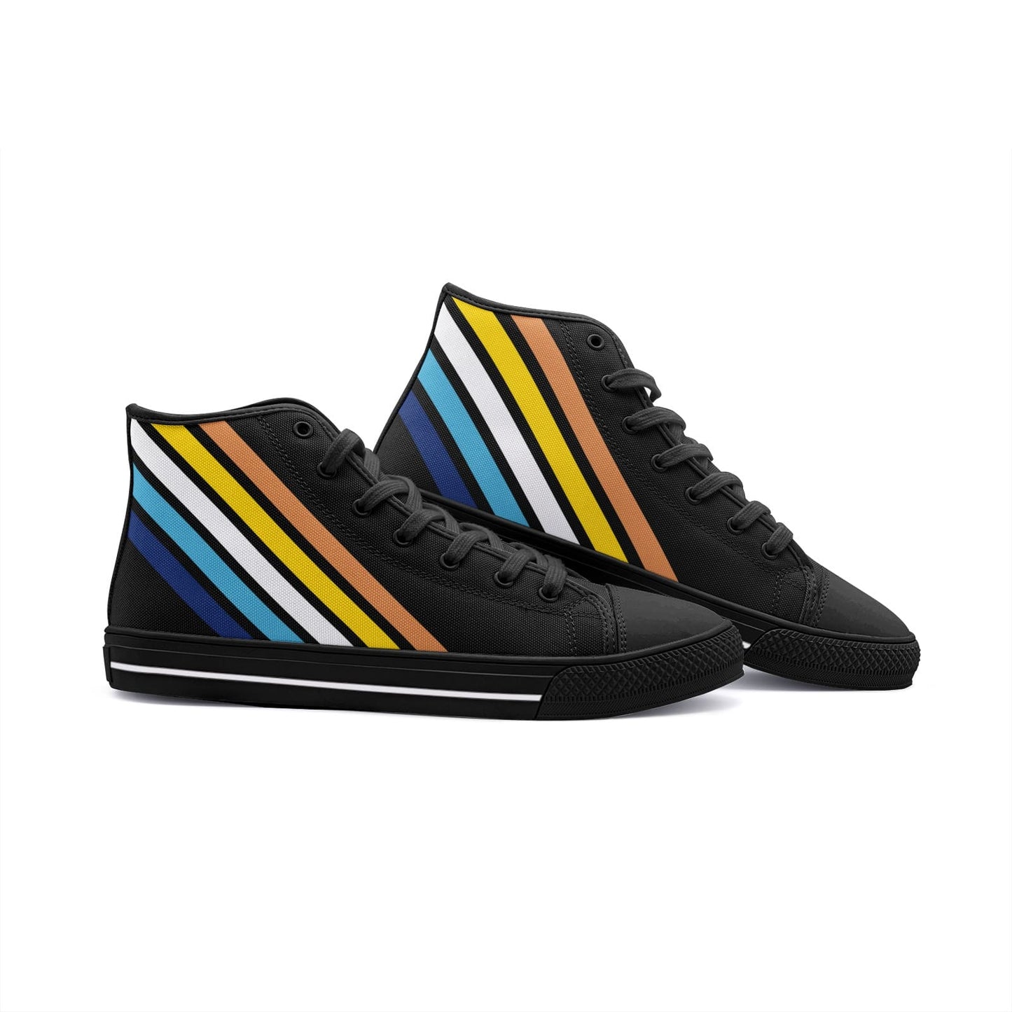 aroace shoes, subtle aro ace sneakers, black
