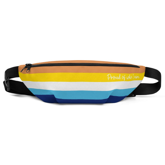 aroace fanny pack, aro ace pride flag waist bag, front