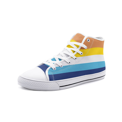aroace shoes, aro ace pride flag sneakers, white