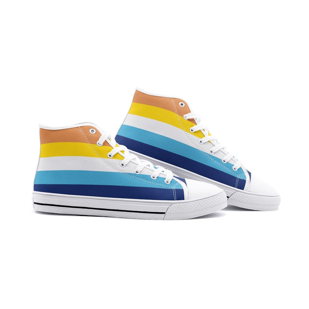 aroace shoes, aro ace pride flag sneakers, white