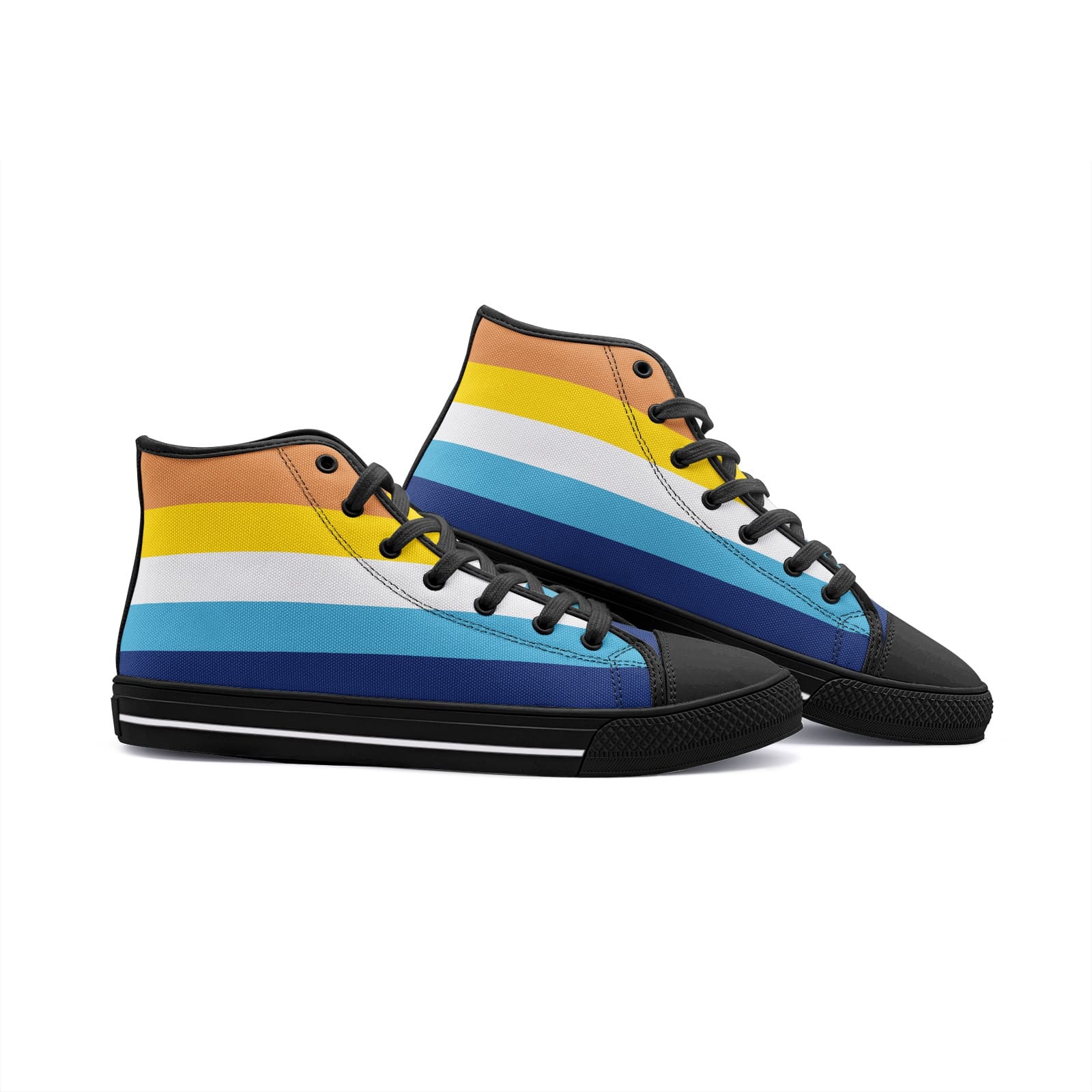 aroace shoes, aro ace pride flag sneakers, black
