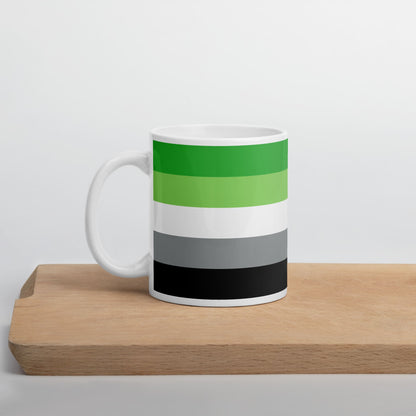 aromantic coffee mug on table