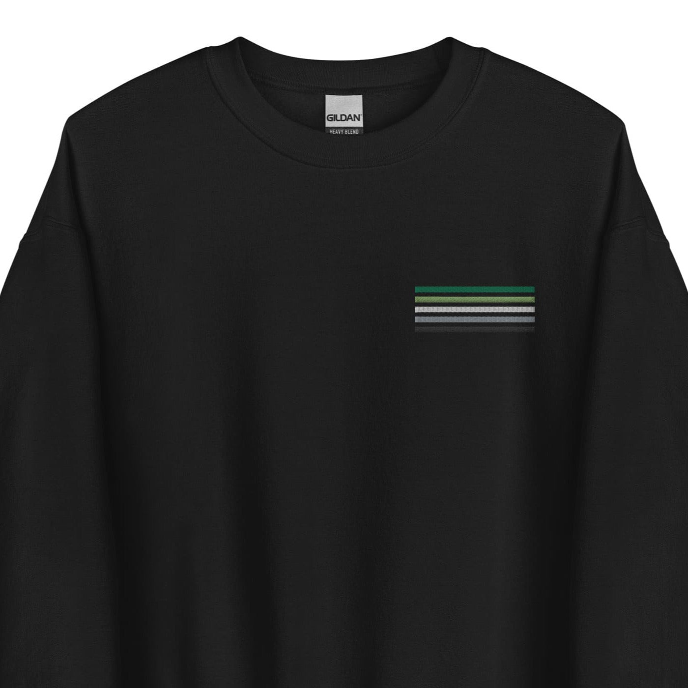 aromantic sweatshirt, subtle aro pride flag embroidered pocket design sweater, main