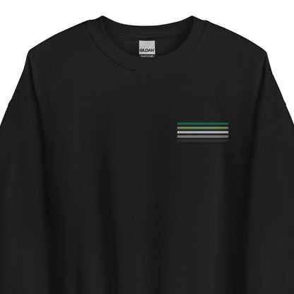aromantic sweatshirt, subtle aro pride flag embroidered pocket design sweater, main