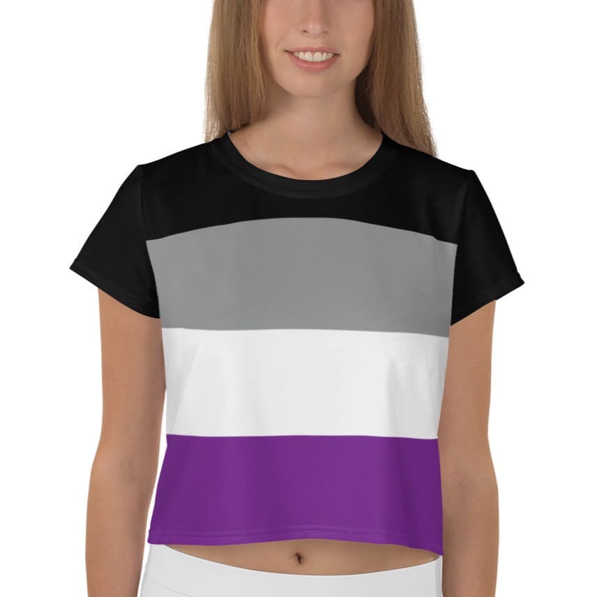 asexual crop top, model 1 front