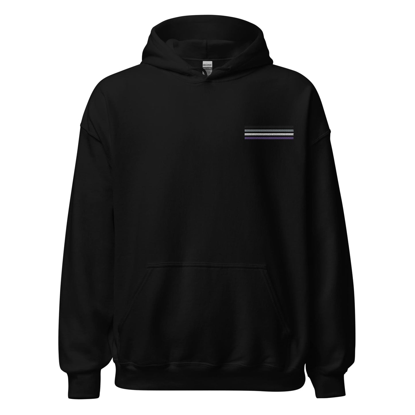 asexual hoodie, subtle ace pride flag embroidered pocket design hooded sweatshirt, hang
