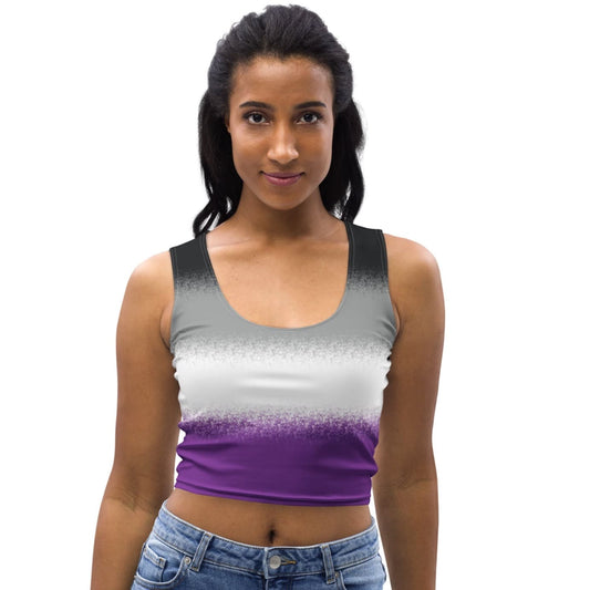 asexual crop top, ace pride tank, model 1 front