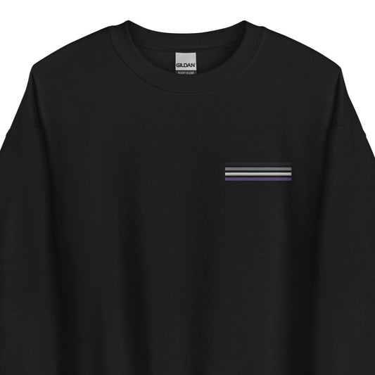 asexual sweatshirt, subtle ace pride flag embroidered pocket design sweater, main
