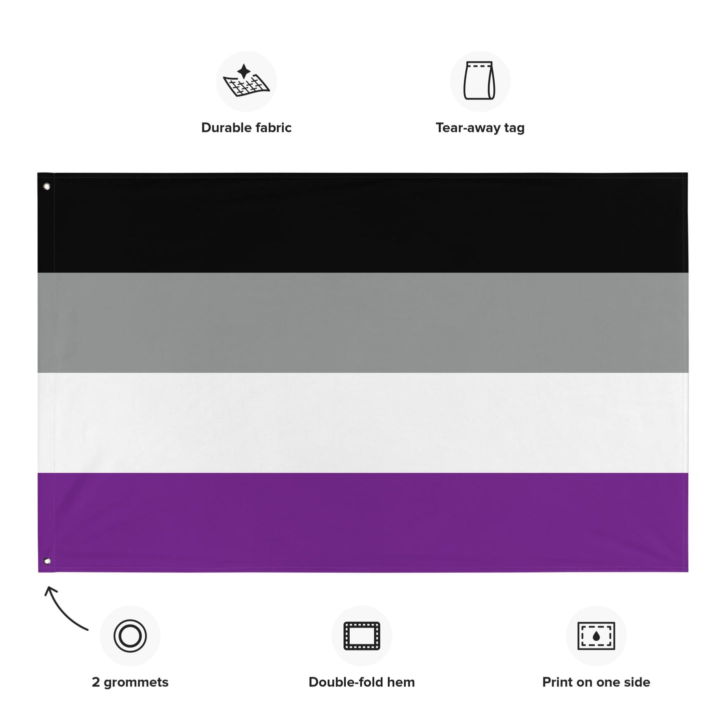 Asexual flag wall tapestry, properties