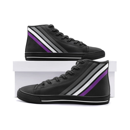 asexual shoes, subtle ace pride sneakers, black