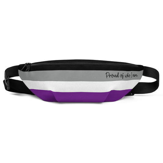 asexual fanny pack, ace pride flag waist bag, front