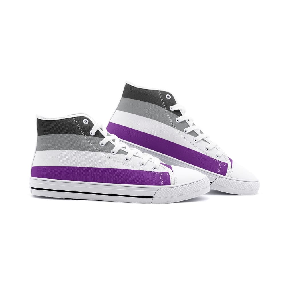 asexual shoes, ace pride flag sneakers, white