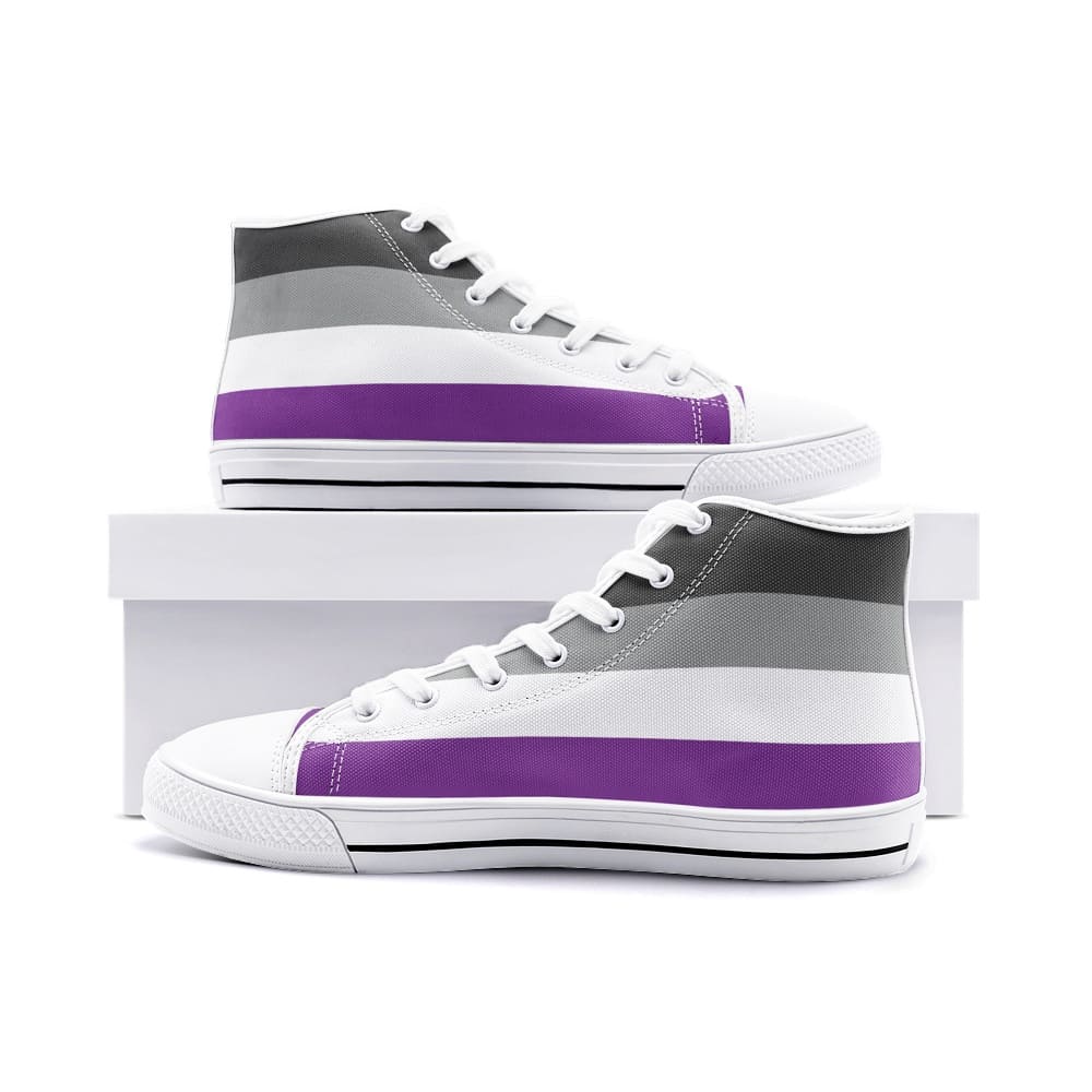 asexual shoes, ace pride flag sneakers, white