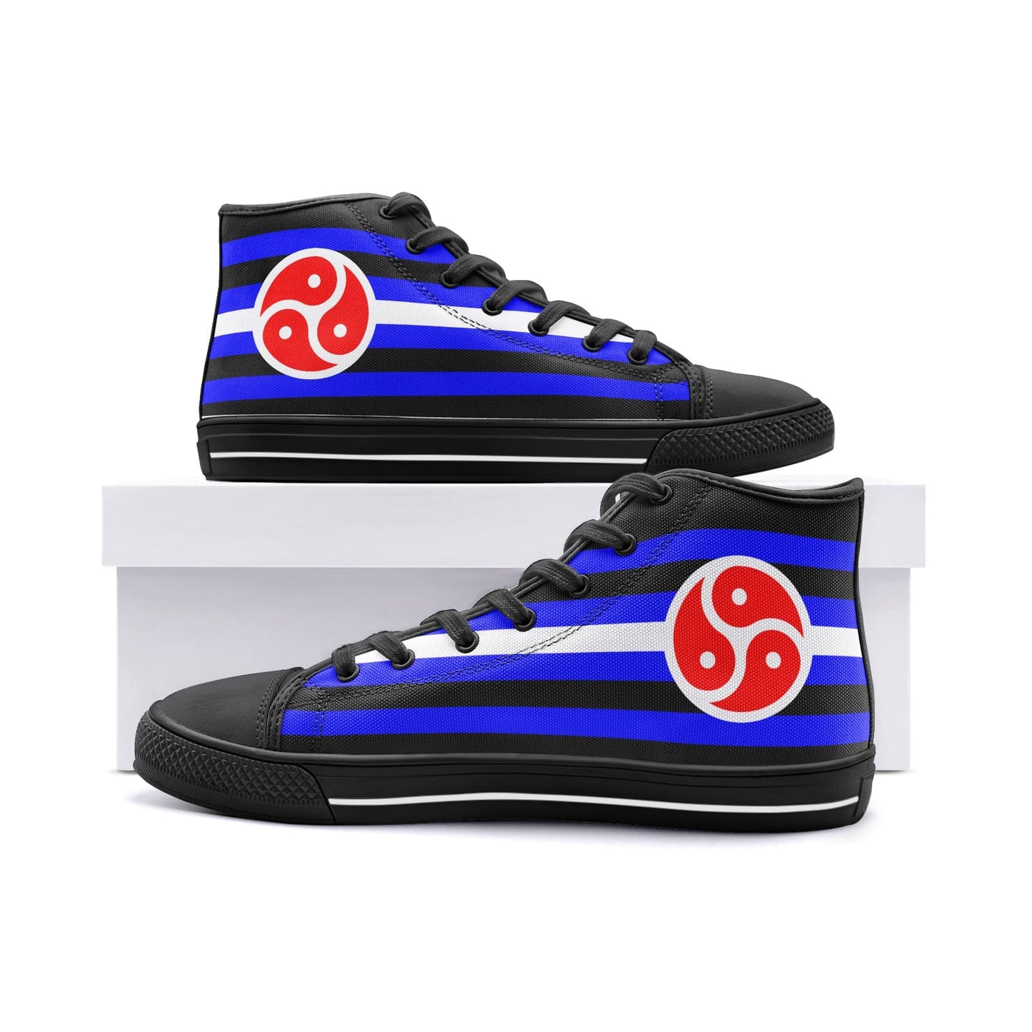 BDSM shoes, triskelion sneakers, black