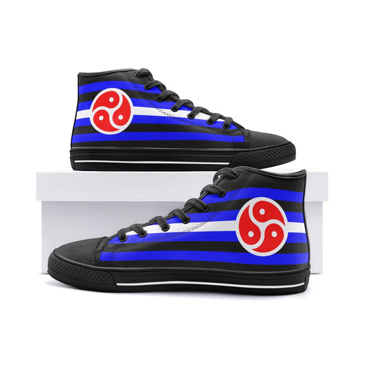 BDSM shoes, triskelion sneakers, black