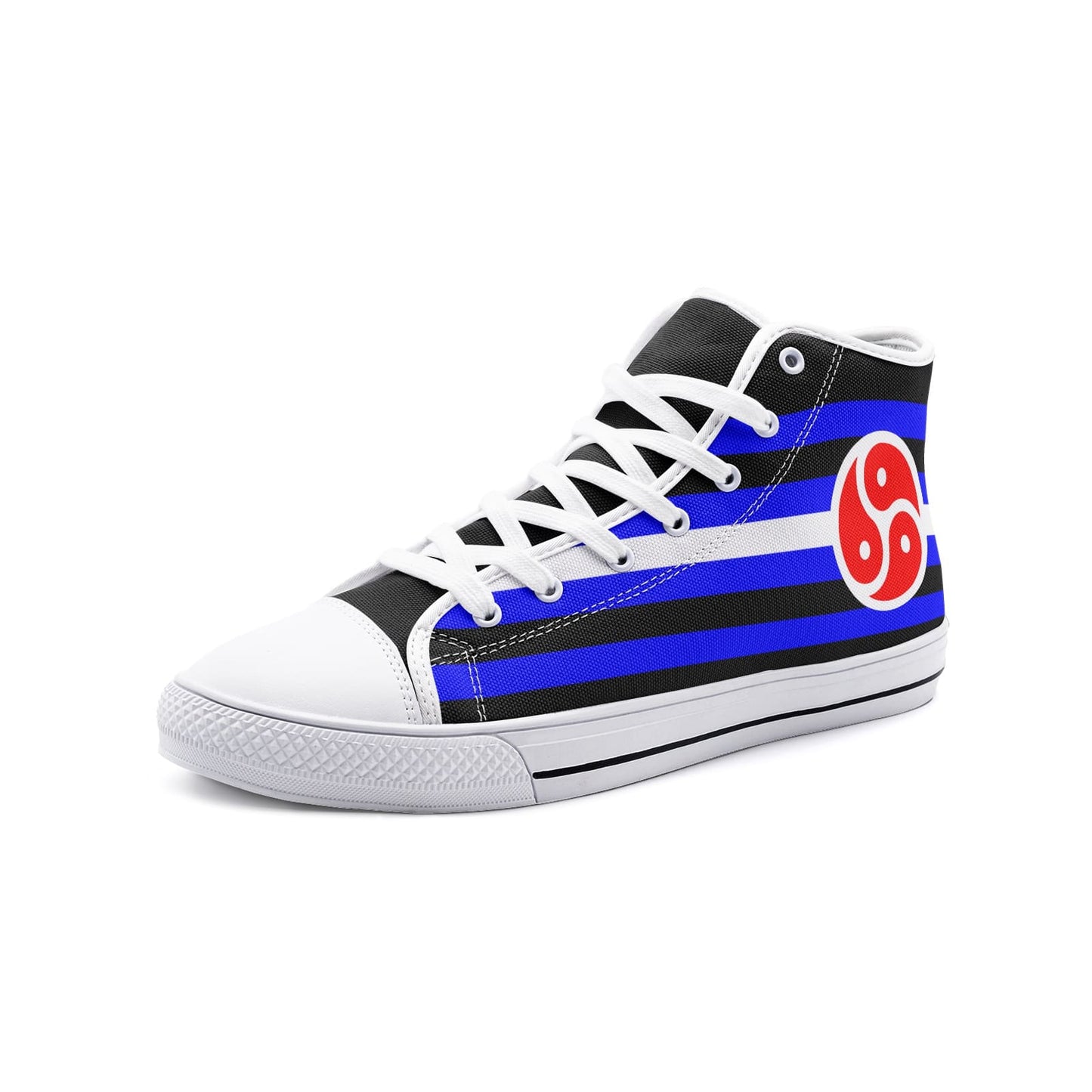 BDSM shoes, triskelion sneakers, white