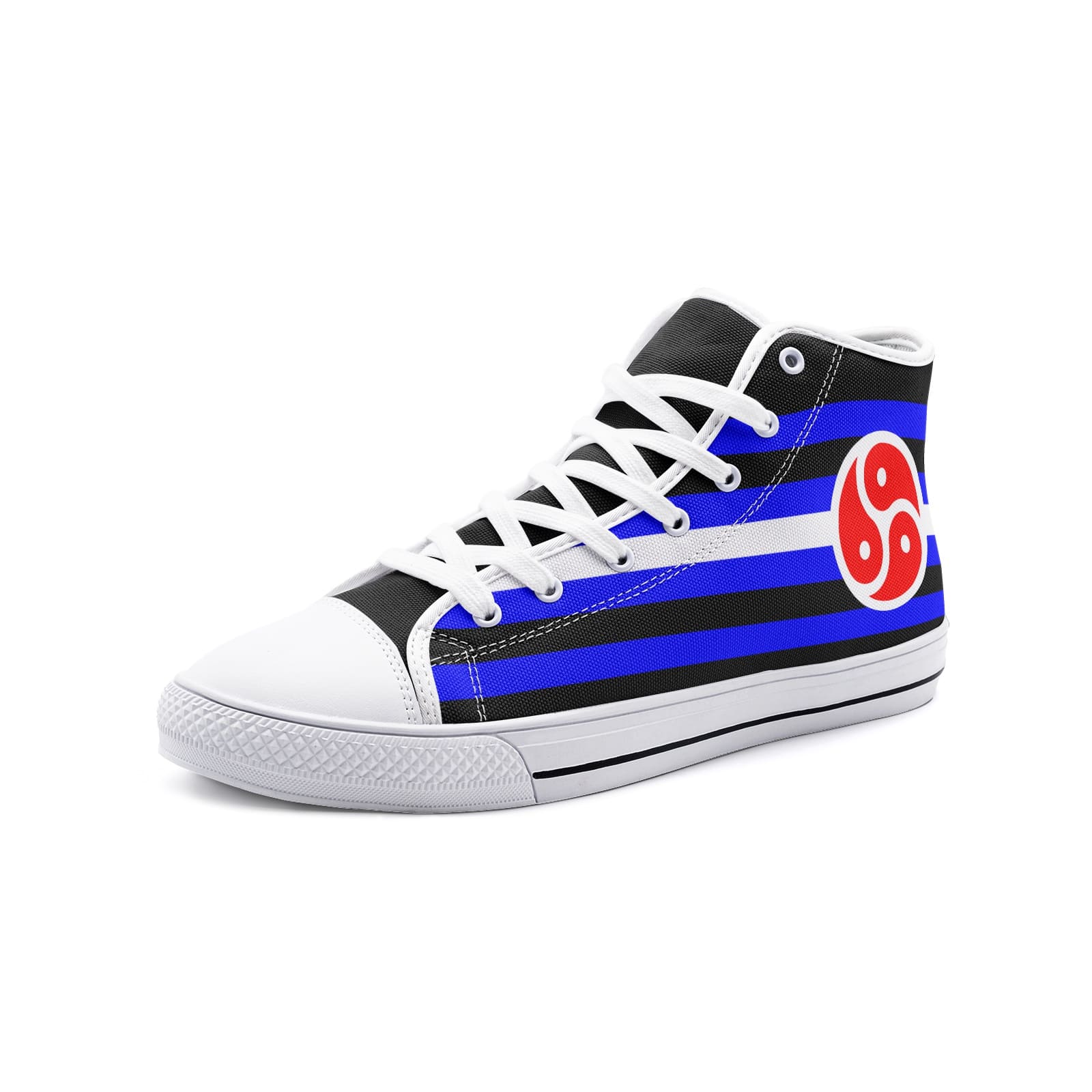 BDSM shoes, triskelion sneakers, white