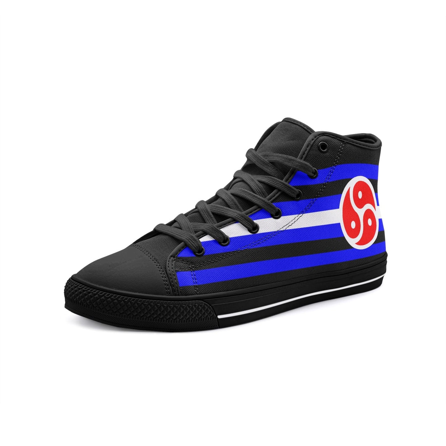 BDSM shoes, triskelion sneakers, black