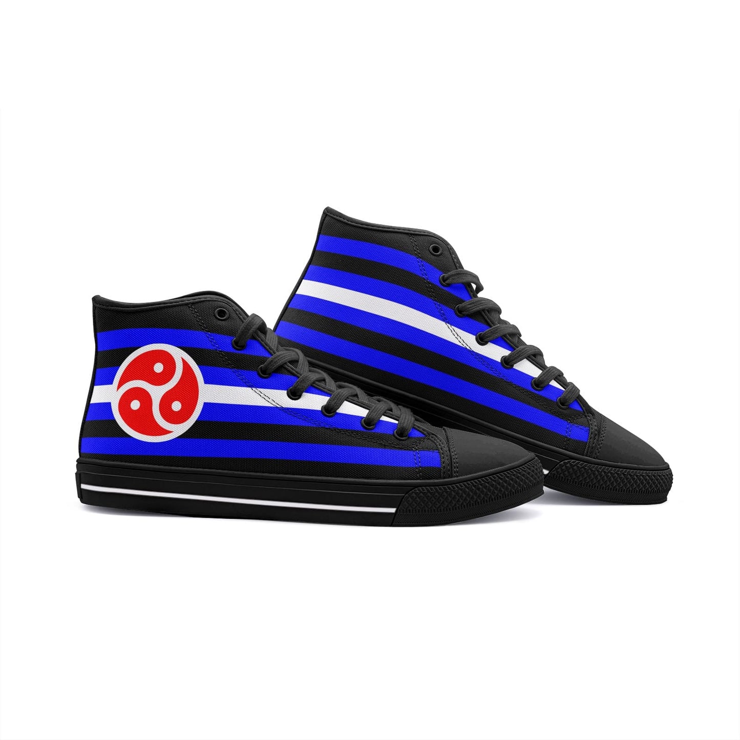 BDSM shoes, triskelion sneakers, black