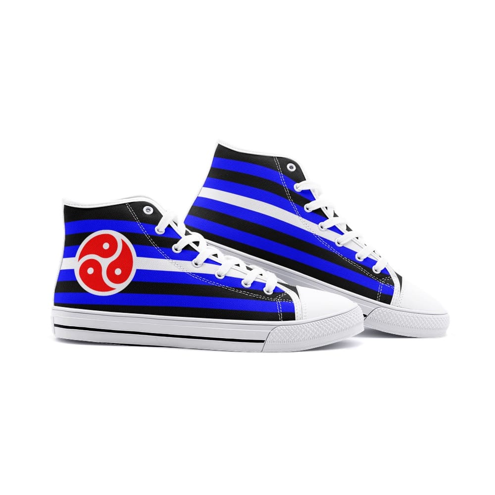 BDSM shoes, triskelion sneakers, white