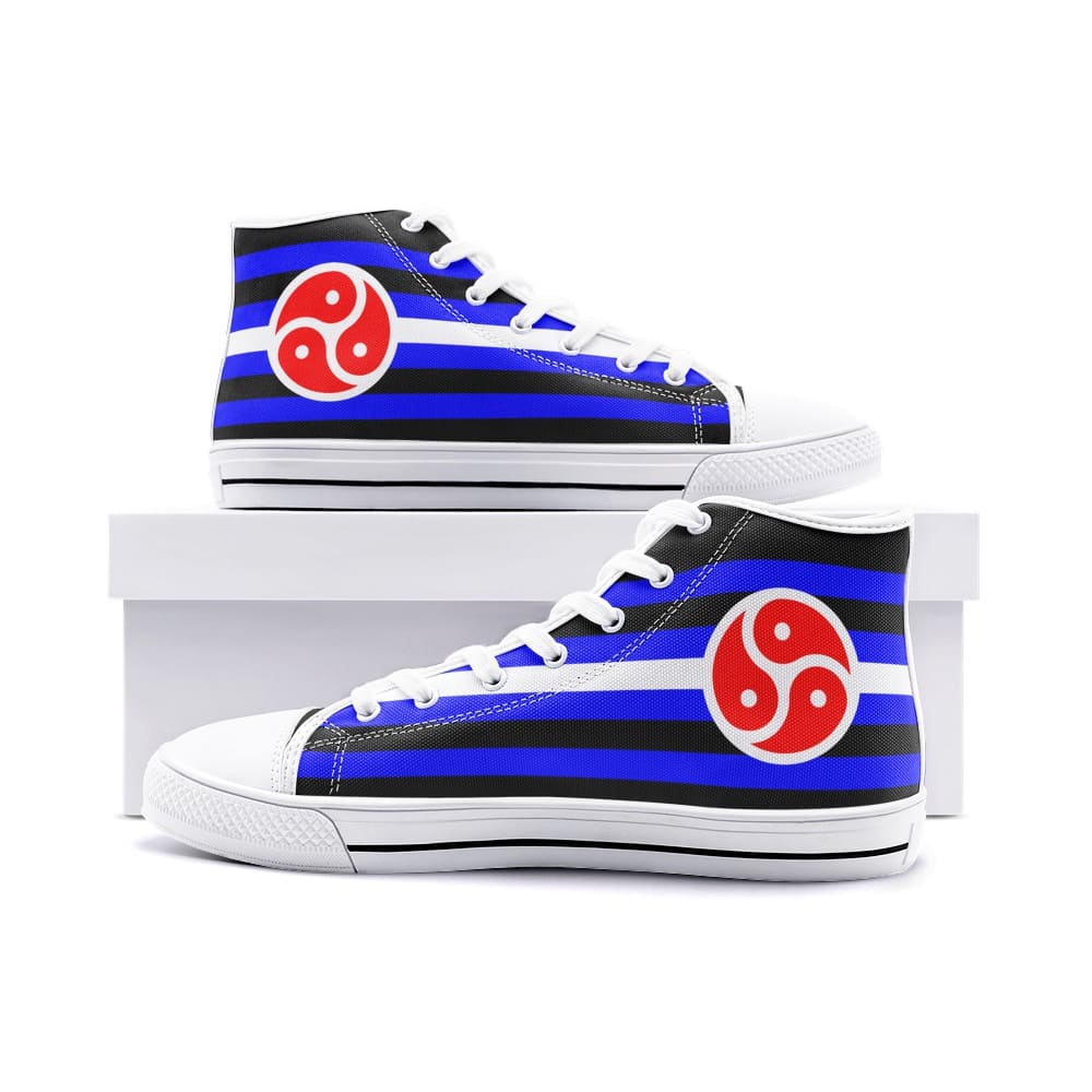 BDSM shoes, triskelion sneakers, white